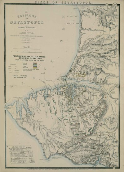 Sivastopol Çevre Haritası, 1854 by James Wyld