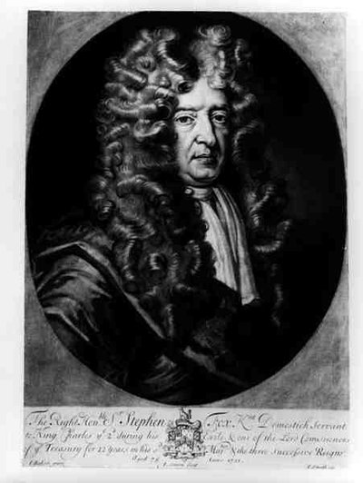 Sir Stephen Fox (1627-1716) 75 yaşında, J. Simon tarafından oyulmuş, 1701 by James after Baker