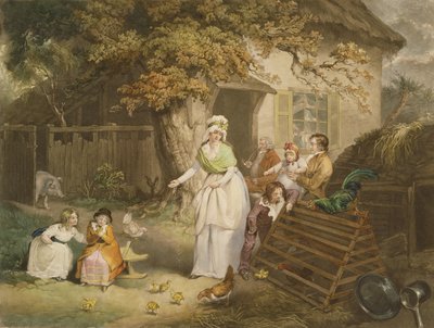 Citizens Retreat, 1796 (renkli mezzotint) by James after Ward