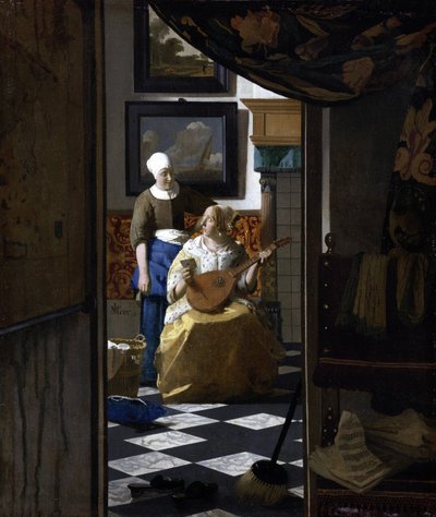 Aşk Mektubu, c.1669-70 (tuval üzerine yağlı boya) by Johannes Vermeer