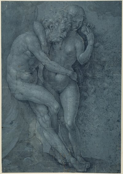 Adem ve Havva (kağıt üzerinde beyaz gövde rengi ile kalem ve siyah mürekkep) by Jan (c.1472 c.1533) Gossaert