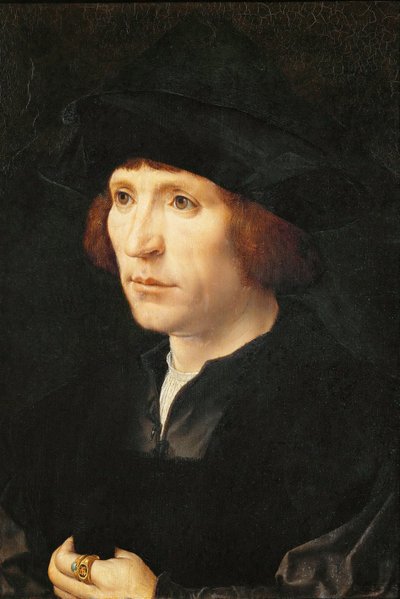 Bir Adamın Portresi - Jan Gossaert (Gossart, dit Mabuse) (yaklaşık 1478-1532). Ahşap üzerine yağlı boya, c. 1527-1530. Ebat : 40x27,5 cm. Sanat Tarihi Müzesi, Viyana by Jan (c.1472 c.1533) Gossaert