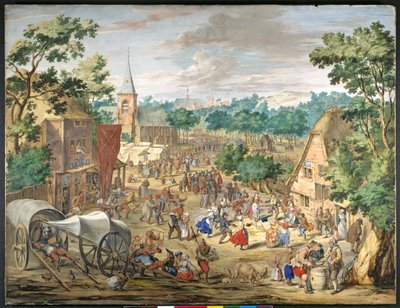 Bir Kermesse (kağıt üzerine guaj) by Jan (follower of) Brueghel