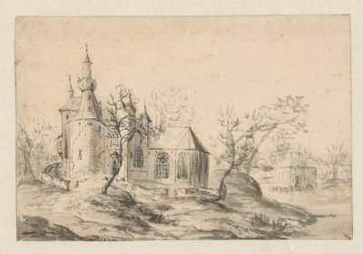 Bir tepe üzerinde kilise by Jan Abrahamsz. Beerstraten