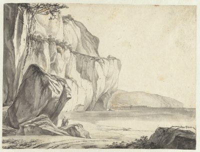 Sudan yükselen kayalar ile kıyı görünümü by Jan Asselijn (attributed to)
