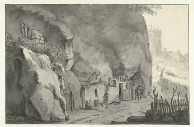 Loire'daki kaya evleri by Jan Asselijn (attributed to)