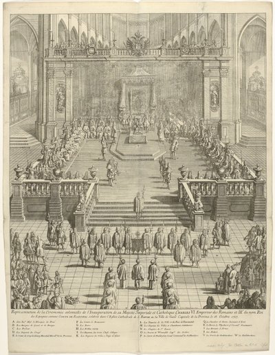 Araç içi keizer Karel VI als graaf van Vlaanderen te Gent, 1717 İmparatorluk ve Katolik Majesteleri Charles VI