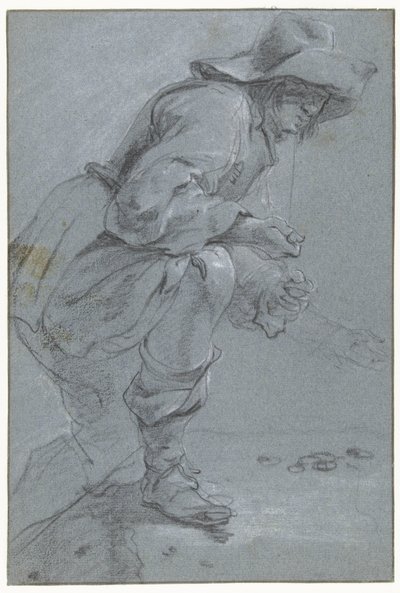 'Koten' oynayan bir adam by Jan Baptist Weenix