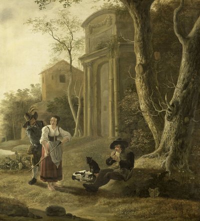 Piper (Shaw Player ile Çoban Sahnesi) Flüt Oyuncusu) by Jan Baptist Wolfaerts