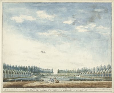 Offem evinin bahçesi, Noordwijk Gezigt yakınında, Terasa, OFFEM'deki evden Noordwyk (nesne üzerindeki başlık) by Jan Baptist van Eeckhout