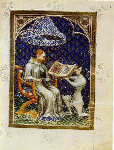 Jean de Vaudetar bir kitap hediyesini Fransa Kralı V. Charles