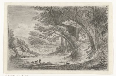 Tavşanlar ile orman kenarı by Jan Bos Wz.