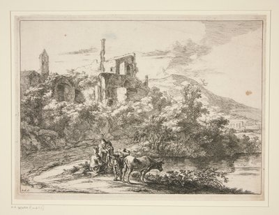 Nehrin Yanında İki İnek. Tivoli by Jan Both