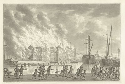 Topraklarda Yangın Zeemagazijn, 1791 by Jan Bulthuis (signed by artist)