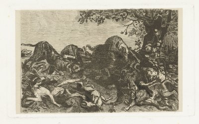 Yaban domuzu için köpek avı by Jan Cassiers