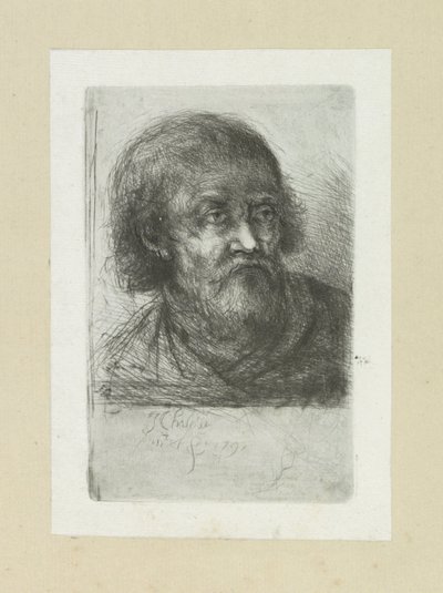 Bebaarde adam, naar sağ Komplet Gravür Çalışması, John Chalon / Oeuvre Complette des Eaux Fortes par Jean Chalon (seri başlığı) by Jan Chalon