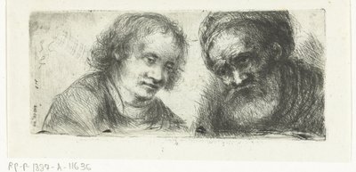 genç ve yaşlı adam by Jan Chalon