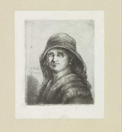 Jonge vrouw kukuleta takıyor Komplet Gravür Çalışması, John Chalon / Oeuvre Complette des Eaux Fortes par Jean Chalon (seri başlığı) by Jan Chalon