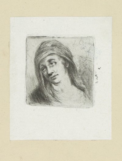 Jonge vrouw hoofddoek ile tanıştı Komplet Gravür Çalışması, John Chalon / Oeuvre Complette des Eaux Fortes par Jean Chalon (seri başlığı) by Jan Chalon