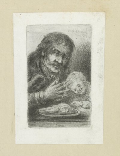 Ayni adam aan de eettafel Komplet Gravür Çalışması, John Chalon / Oeuvre Complette des Eaux Fortes par Jean Chalon (seri başlığı) by Jan Chalon