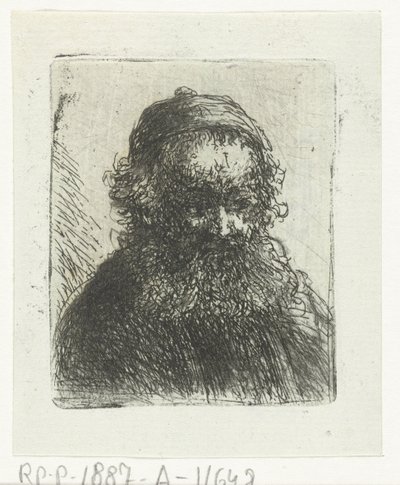 Sakallı ve şapkalı yaşlı adam by Jan Chalon