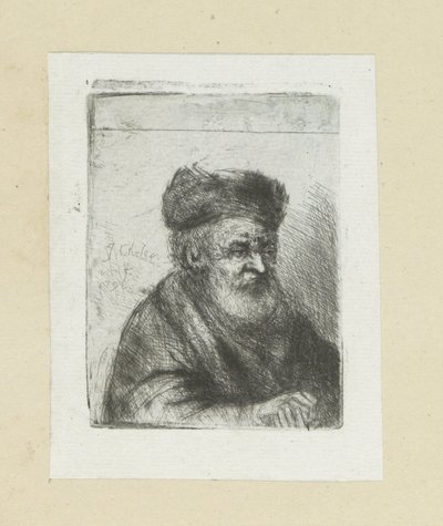 Yaşlı adam, elleri katlanmış Komple Gravür Çalışması, John Chalon / Oeuvre Complette des Eaux Fortes, Jean Chalon (seri başlığı) by Jan Chalon