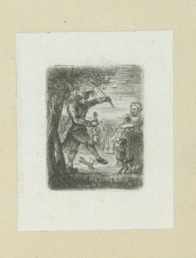 Straatmuzikant tecavüzü dansöze soktu Komplet Gravür Çalışması, John Chalon / Oeuvre Complette des Eaux Fortes par Jean Chalon (seri başlığı) by Jan Chalon