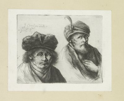 Twee mannen tulband içinde çapa koyar Komplet Gravür Çalışması, John Chalon / Oeuvre Complette des Eaux Fortes par Jean Chalon (seri başlığı) by Jan Chalon