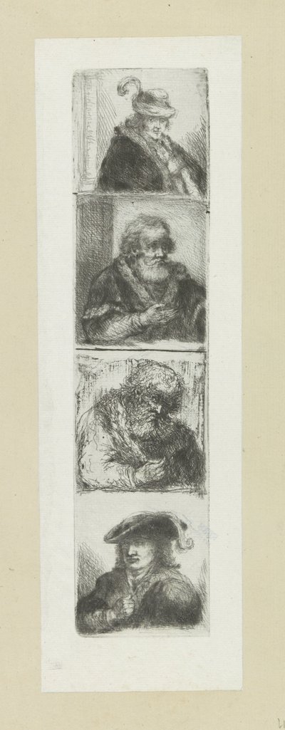 Vier mansportretten Komplet Gravür Çalışması, John Chalon / Oeuvre Complette des Eaux Fortes par Jean Chalon (seri başlığı) by Jan Chalon