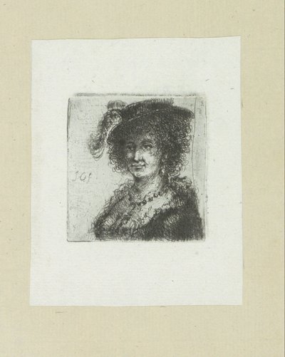 Vrouw met hoed bir araya geldi veer The Compleat Work of Gravürler, John Chalon / Oeuvre Complette des Eaux Fortes par Jean Chalon (seri başlığı) by Jan Chalon