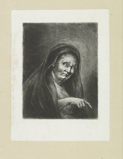 Wijzende ude vrouw Komplet Gravür Çalışması, John Chalon / Oeuvre Complette des Eaux Fortes par Jean Chalon (seri başlığı) by Jan Chalon
