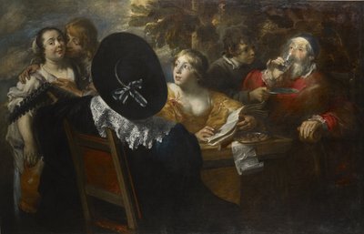 Neşeli şirket The Five Senses, 17. yüzyılın ortalarında.. by Jan Cossiers