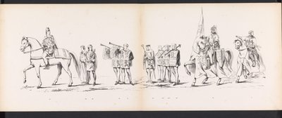 Leiden Öğrencilerinin Maskeli Balosu, 1865 (Levha 6) Leiden öğrenci birliklerinin üyeleri tarafından Leidsche Hoogeschool'un 290. yıldönümünü kutlamak amacıyla 6 Haziran 1865'te düzenlenen kostümlü tören alayı: by Jan Daniël Cornelis Carel Willem baron de Constant Rebecque