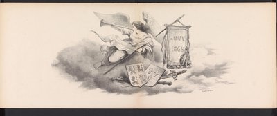 Leiden öğrencilerinin maskeli baloları, 1865 (başlık) Leidsche Hoogeschool'un 290. yıldönümünü kutlamak amacıyla 6 Haziran 1865'te Leiden öğrenci birliklerinin üyeleri tarafından düzenlenen kostümlü alayı: Hollandalıların by Jan Daniël Cornelis Carel Willem baron de Constant Rebecque