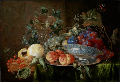 Meyve ve bir bardak à la mode de Venise ile natürmort, yaklaşık 1652. by Jan Davidsz de Heem