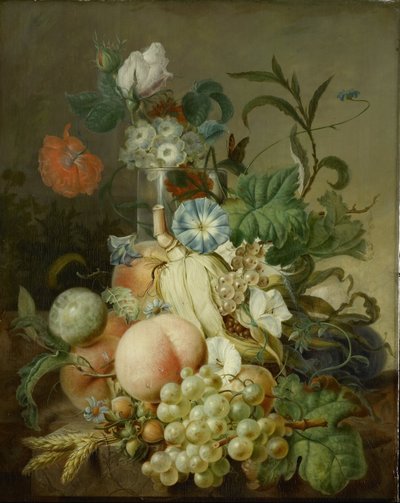 Çiçekler ve Meyve ile Natürmort by Jan Evert Morel (I)