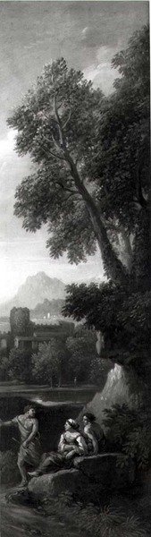 Klasik bir manzaradaki figürler by Jan Frans van Bloemen