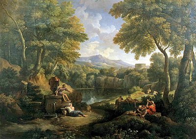 Bir kuyudaki figürlerle manzara (tuval üzerine yağlı boya) by Jan Frans van Bloemen