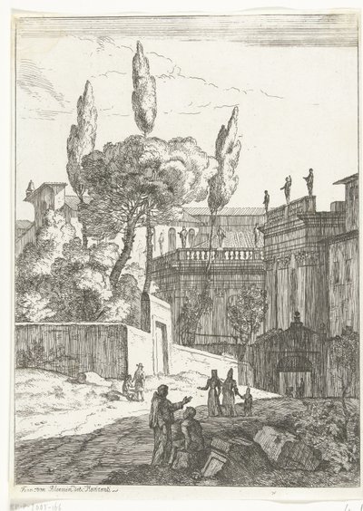 Antika binalar ve figürlerle İtalyan tarzı manzara by Jan Frans van Bloemen