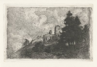 Harabe ile tepelik manzara by Jan Frederik van Deventer