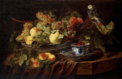 Meyveli ve Papağanlı Natürmort, 1645. by Jan Fyt