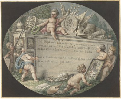 Huis ten Bosch'taki Ulusal Sanat Dolabı için bir giriş bileti tasarımı by Jan Gerard Waldorp (possibly)