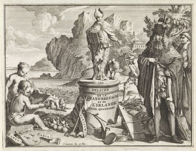 Voetstuk, heilige Thomas Becket ile tanıştı Titelpagina voor J. Beeverell, The Delights of Great Britain and Ireland, deel 4, 1707 Büyük Britanya ve İrlanda