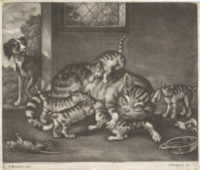Beş erkek ile kedi by Jan Griffier (I)