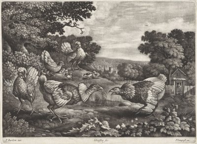 dövüşen tavuklar by Jan Griffier (I)