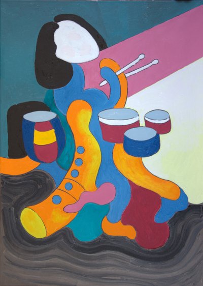 Küçük Davulcu Kız, 2009 (tuval üzerine yağlı boya) by Jan Groneberg