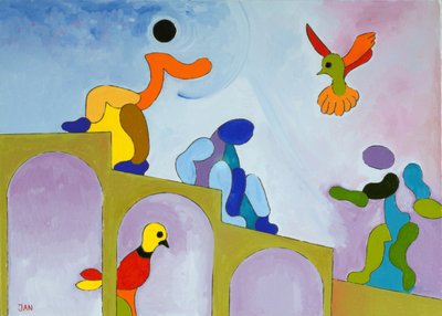 Geldiğimiz yere yükselen 2009 (tuval üzerine yağlıboya) by Jan Groneberg