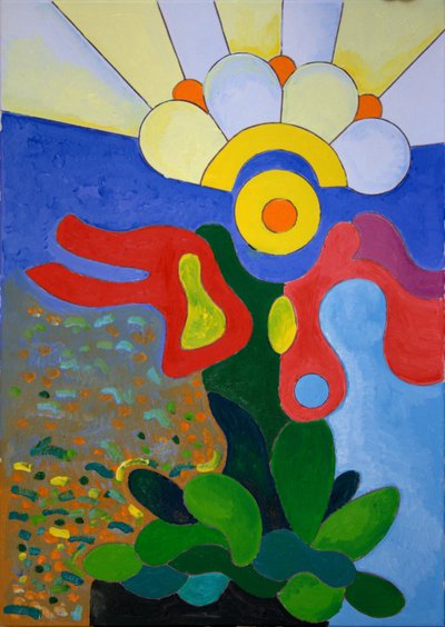 Aniden dünya pırıl pırıl bir elmasa dönüştü, 2009 (tuval üzerine yağlı boya) by Jan Groneberg