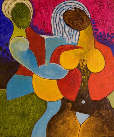 Aşık soğuk bir balıktır, 2007 (tahta üzerine yağlı boya) by Jan Groneberg