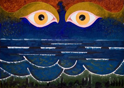 Deniz seyrederken Deniz, 2006 (tahta üzerine yağlı boya) by Jan Groneberg